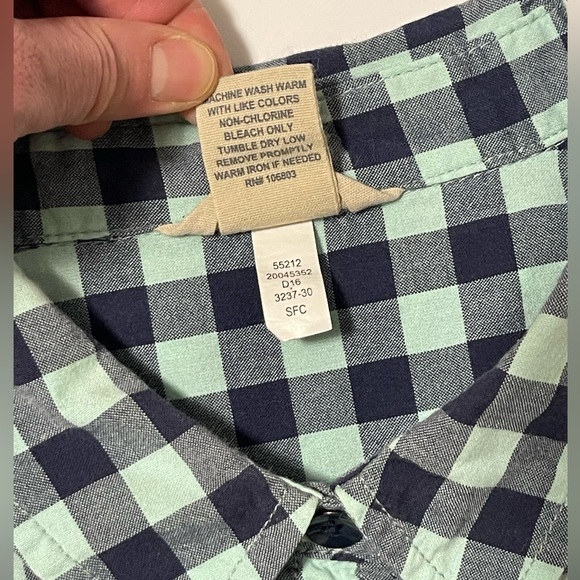 Duluth Trading Company Plaid - Aqua & Navy - Size Large - Picture 3 of 11